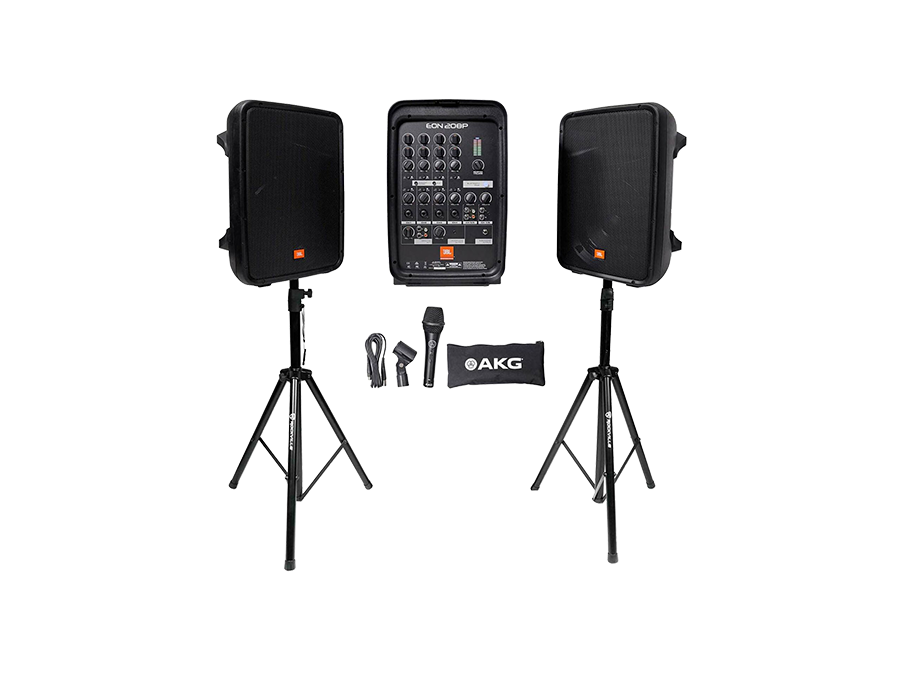 A photo of JBL EON 208P Portable PA Speaker System for hire in London
